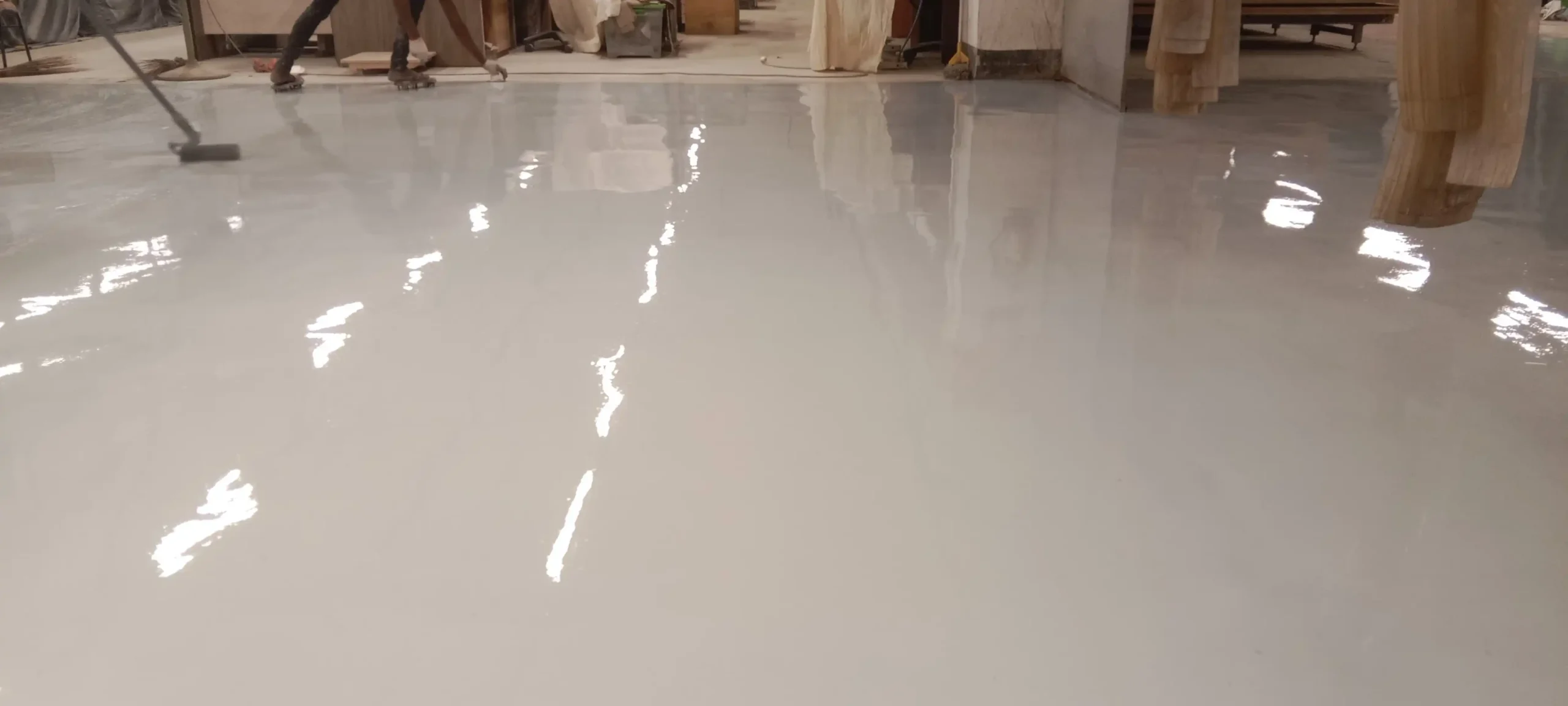 Polycrete-MF flooring installation at HATIL Furniture factory